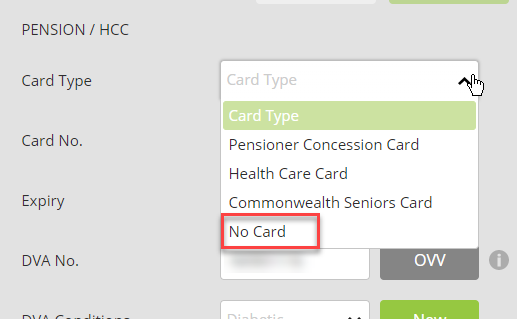 No Pension Number Visibility Screenshot